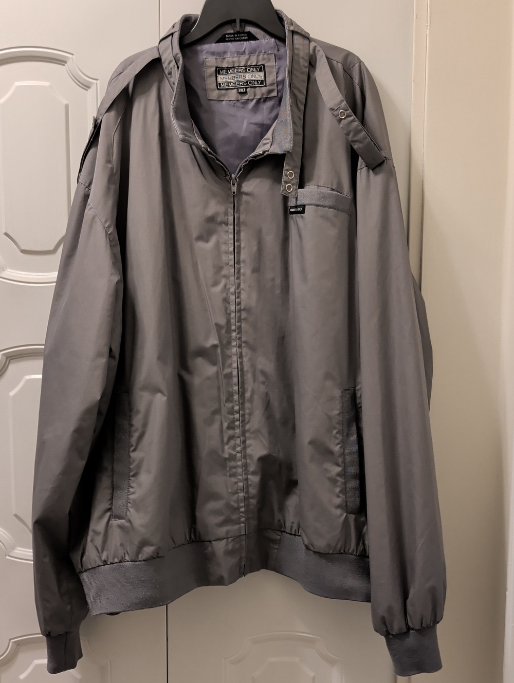 Members Only Gray Zip-Front Windbreaker Jacket Size 3XLT